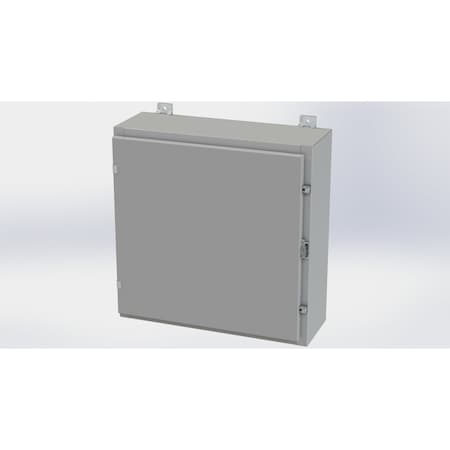 Saginaw Control & Engineering Clamps with Padlock Hasp Electrical Enclosures, 24 in H, 8 in D, 24 in W, NEMA 4, Carbon Steel SCE-24H2408LP